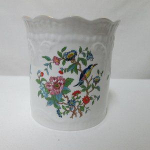 Aynsley Pembroke floral Bird Jar Cannister England Fine Bone China 4.7" x 4.5"